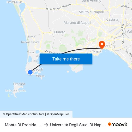 Monte Di Procida - Capolinea to Università Degli Studi Di Napoli ""L'Orientale"" map