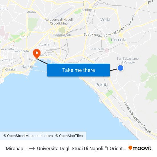 Miranapoli to Università Degli Studi Di Napoli ""L'Orientale"" map