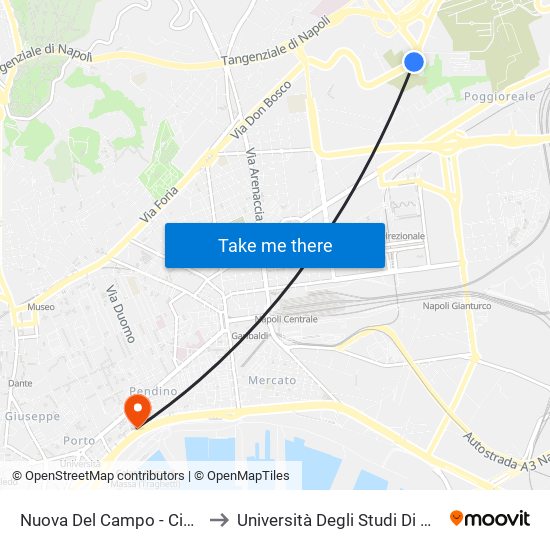 Nuova Del Campo - Cimitero Del Pianto to Università Degli Studi Di Napoli ""L'Orientale"" map