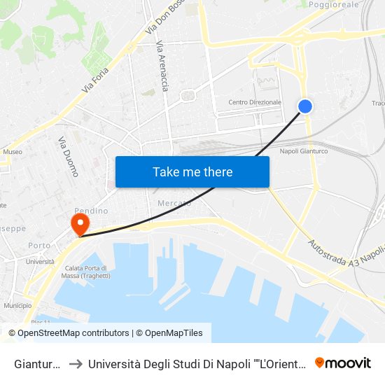 Gianturco to Università Degli Studi Di Napoli ""L'Orientale"" map