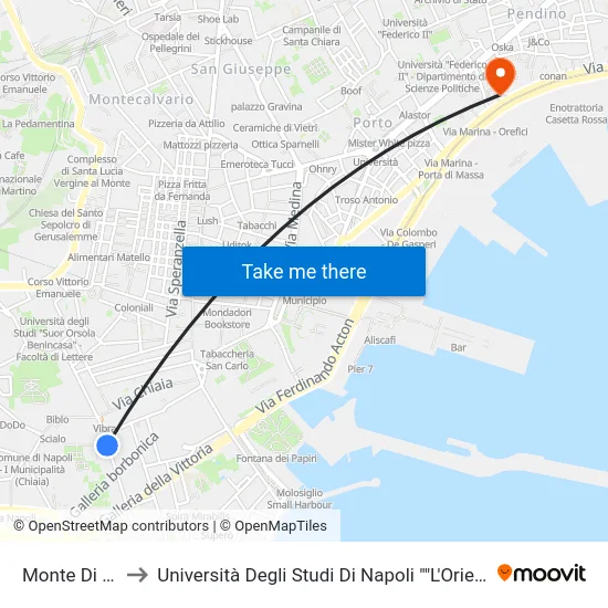 Monte Di Dio to Università Degli Studi Di Napoli ""L'Orientale"" map