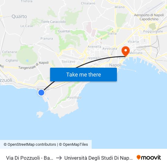 Via Di Pozzuoli - Bagnoli Dazio to Università Degli Studi Di Napoli ""L'Orientale"" map