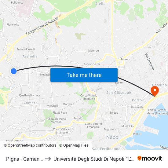Pigna - Camandolilli to Università Degli Studi Di Napoli ""L'Orientale"" map