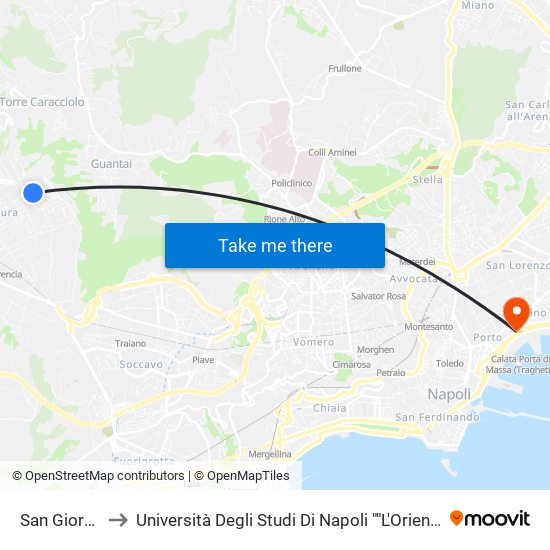 San Giorgio to Università Degli Studi Di Napoli ""L'Orientale"" map