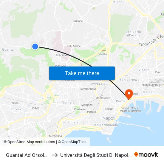 Guantai Ad Orsolone - Inps to Università Degli Studi Di Napoli ""L'Orientale"" map