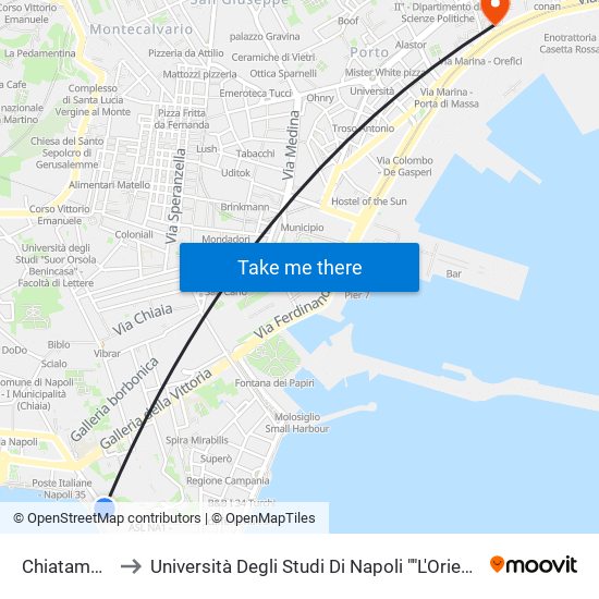 Chiatamone to Università Degli Studi Di Napoli ""L'Orientale"" map