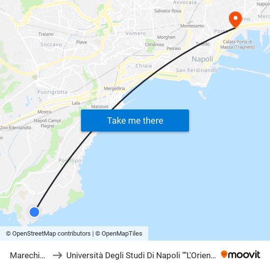 Marechiaro to Università Degli Studi Di Napoli ""L'Orientale"" map