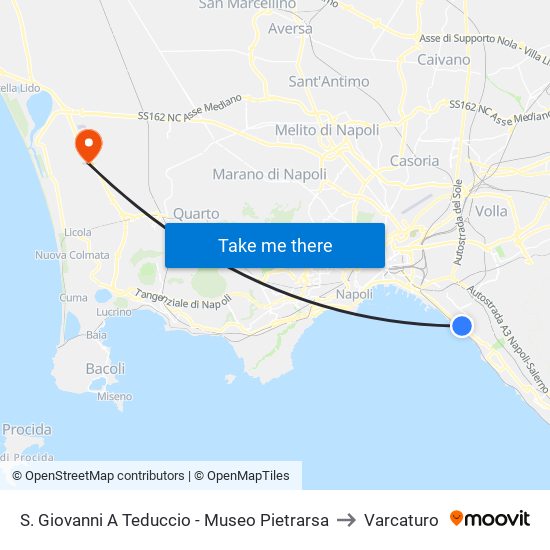 S. Giovanni A Teduccio - Museo Pietrarsa to Varcaturo map
