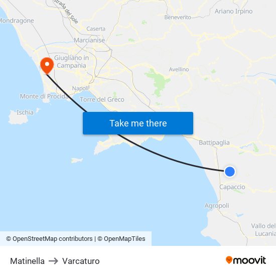 Matinella to Varcaturo map