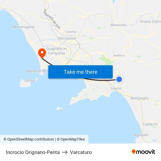 Incrocio Orignano-Penta to Varcaturo map