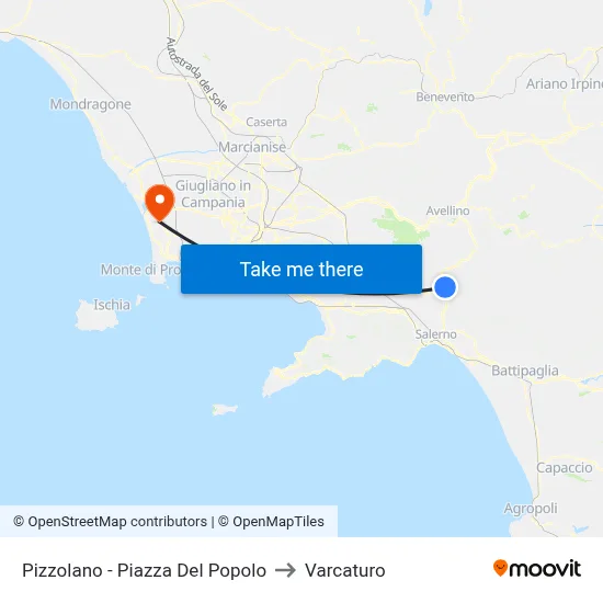 Pizzolano - Piazza Del Popolo to Varcaturo map