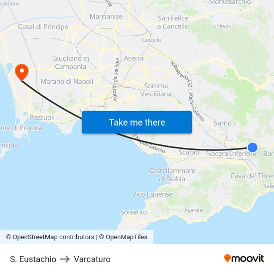 St. Eustachio to Varcaturo map