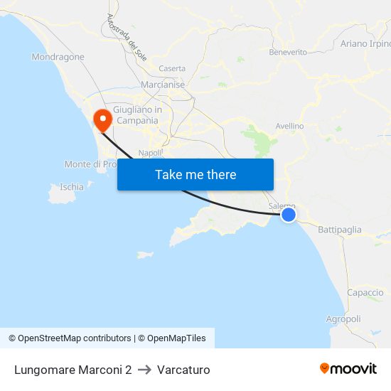 Lungomare Marconi 2 to Varcaturo map