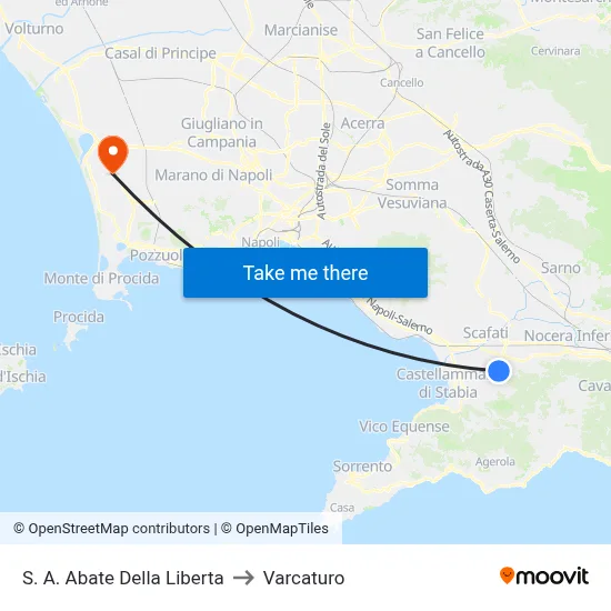 Sant'Antonio Abate Della Liberta to Varcaturo map