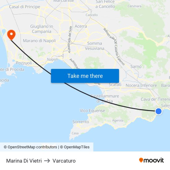 Marina Di Vietri to Varcaturo map