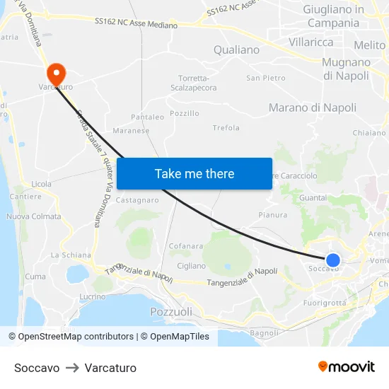 Soccavo to Varcaturo map
