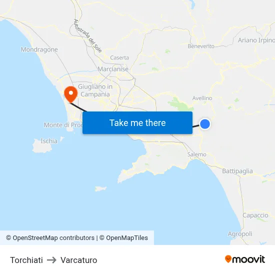 Torchiati to Varcaturo map