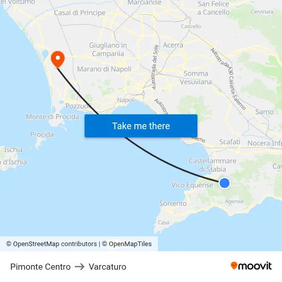 Pimonte Center to Varcaturo map