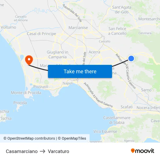 Casamarciano to Varcaturo map