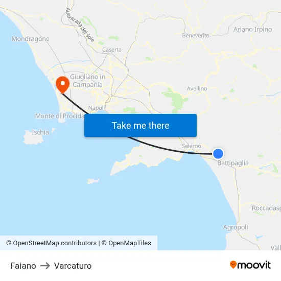 Faiano to Varcaturo map