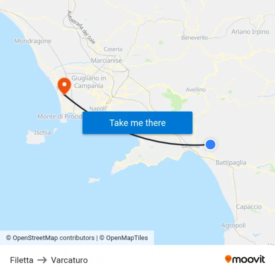 Filetta to Varcaturo map