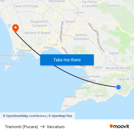 Tramonti (Pucara) to Varcaturo map