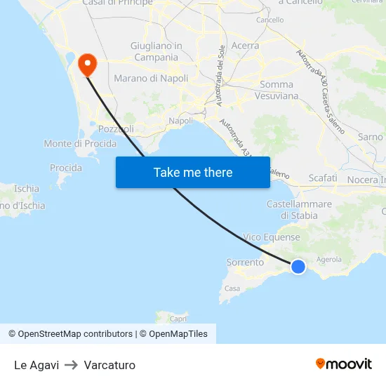 Le Agavi to Varcaturo map