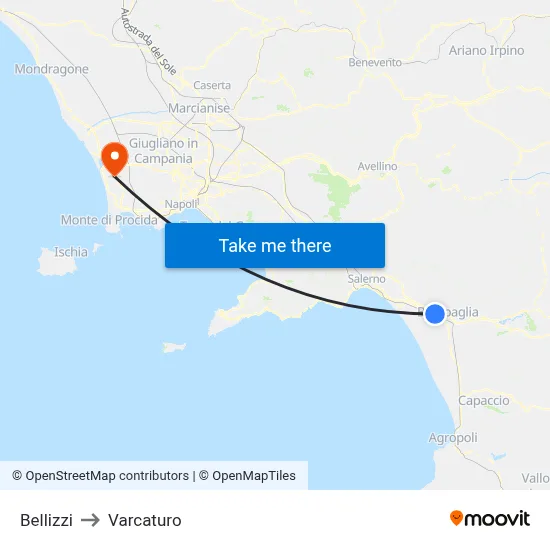 Bellizzi to Varcaturo map