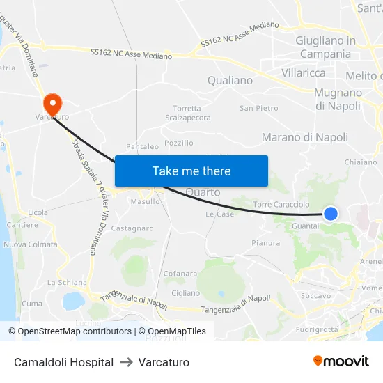 Camaldoli Hospital to Varcaturo map
