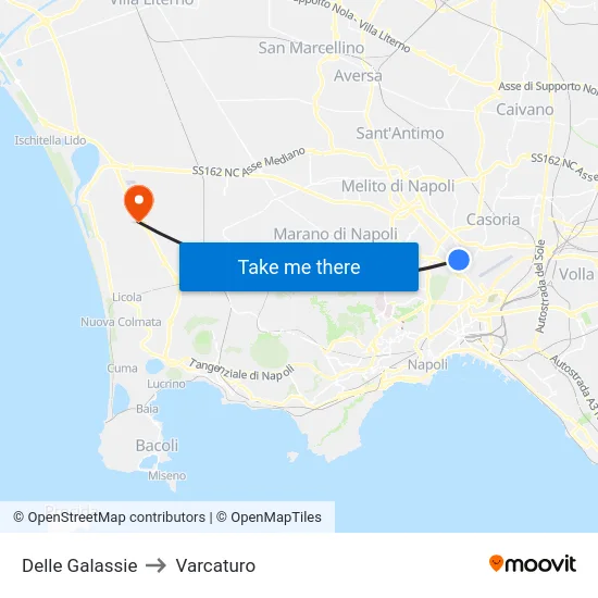 Delle Galassie to Varcaturo map