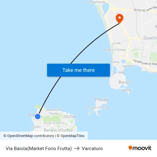 Baiola Street (Forio Fruit Market) to Varcaturo map