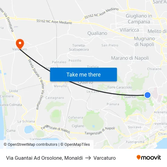 Via Guantai Ad Orsolone, Monaldi to Varcaturo map