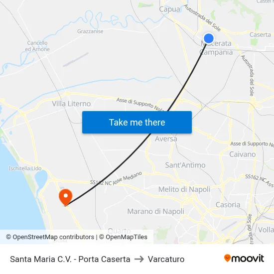Santa Maria C.V. - Porta Caserta to Varcaturo map
