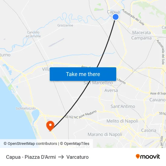 Capua - Piazza D'Armi to Varcaturo map