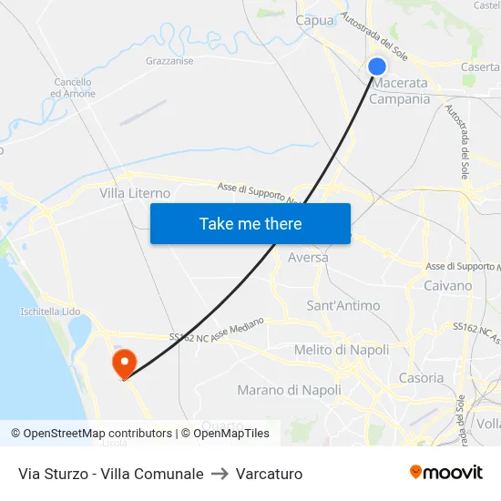 Sturzo Street - Municipal Park to Varcaturo map