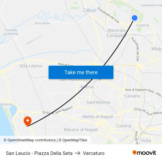 San Leucio - Piazza Della Seta to Varcaturo map