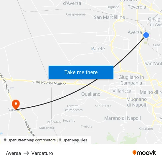 Aversa to Varcaturo map