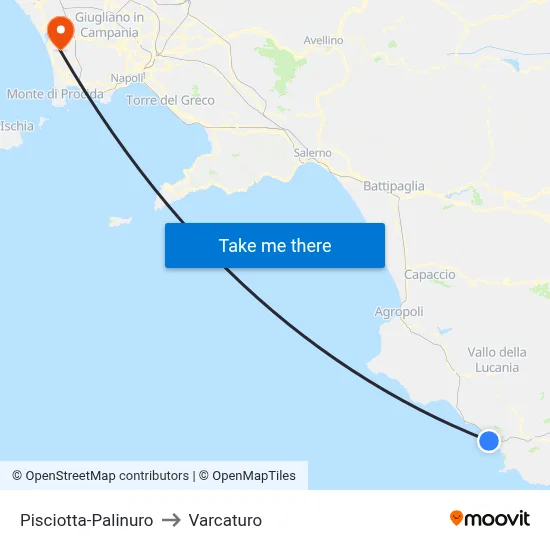 Pisciotta-Palinuro to Varcaturo map