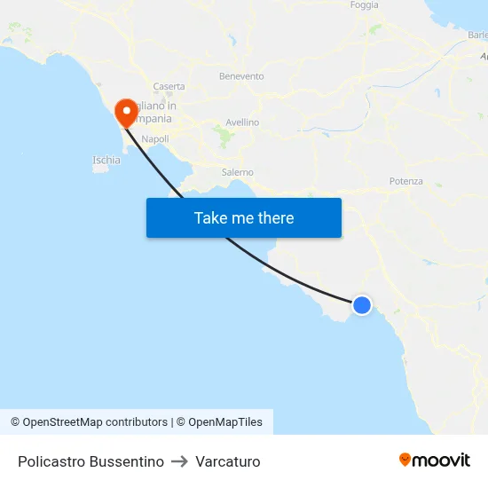 Policastro Bussentino to Varcaturo map