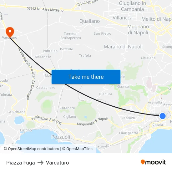 Piazza Fuga to Varcaturo map