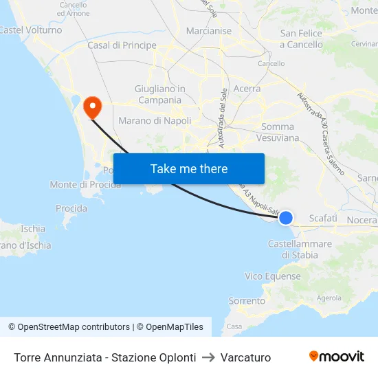 Torre Annunziata - Stazione Oplonti to Varcaturo map