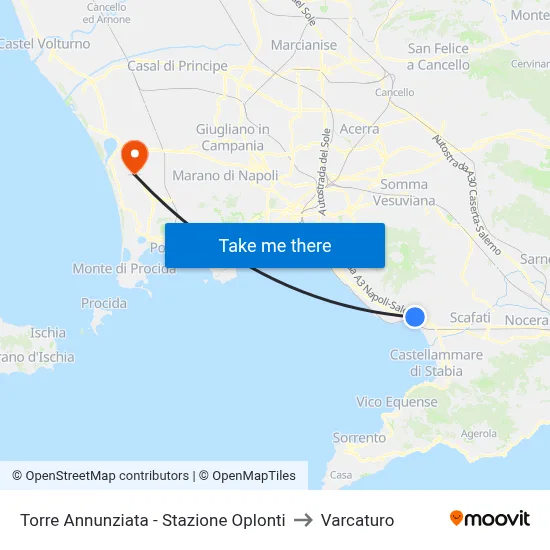 Torre Annunziata - Stazione Oplonti to Varcaturo map