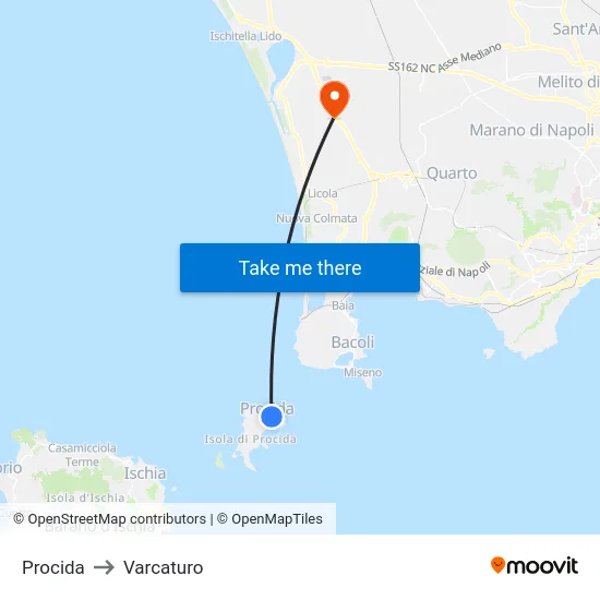 Procida to Varcaturo map