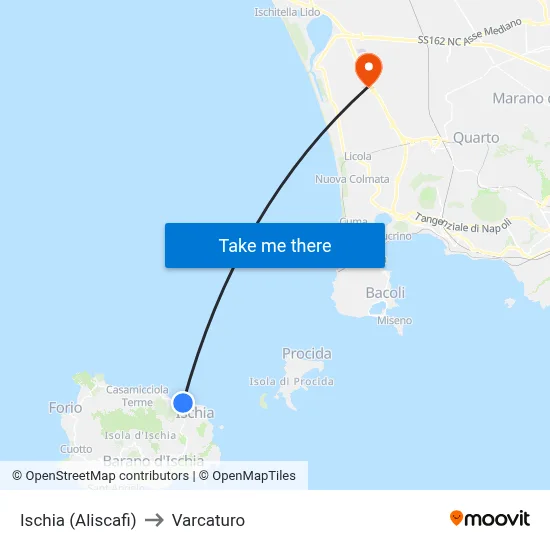 Ischia (Hydrofoils) to Varcaturo map