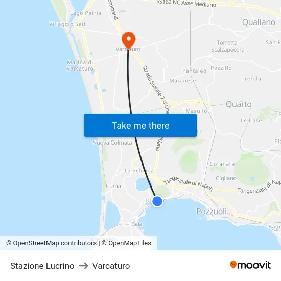 Stazione Lucrino to Varcaturo map