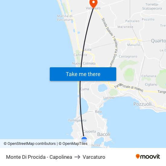 Monte Di Procida - Capolinea to Varcaturo map