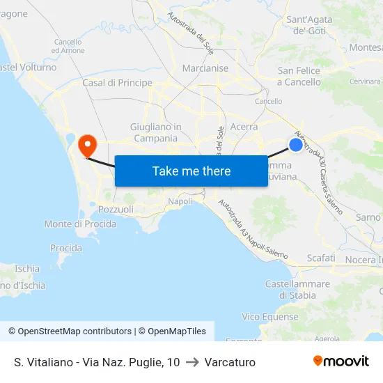 S. Vitaliano - Puglie National Road, 10 to Varcaturo map