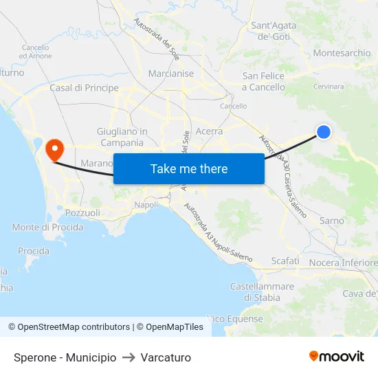 Sperone - Municipio to Varcaturo map