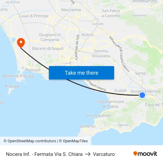 Nocera Inf. - Fermata Via S. Chiara to Varcaturo map