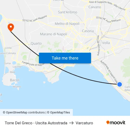 Torre Del Greco - Highway Exit to Varcaturo map